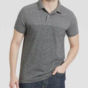 Goodfellow & Co Men’s Gray Striped Standard Fit Short Sleeve Polo Shirt Size XL